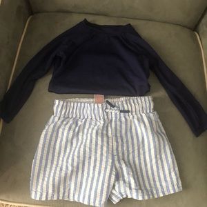 2T BOYS SWIM SEERSUCKER TRUNK SET